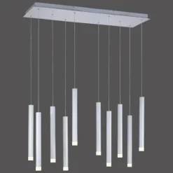 Suspension Leuchten-Direkt BRUNO LED Aluminium, 10 lumières