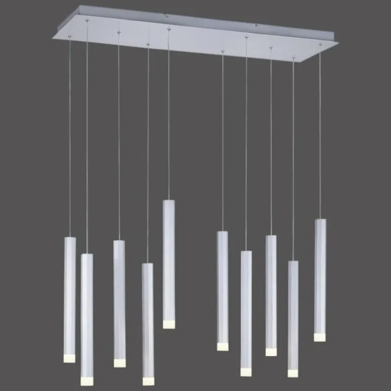 Suspension Leuchten-Direkt BRUNO LED Aluminium, 10 lumières