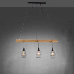 Suspension Leuchten-Direkt SPRING Écru, Noir, 3 lumières