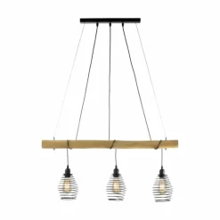 Suspension Leuchten-Direkt SPRING Écru, Noir, 3 lumières