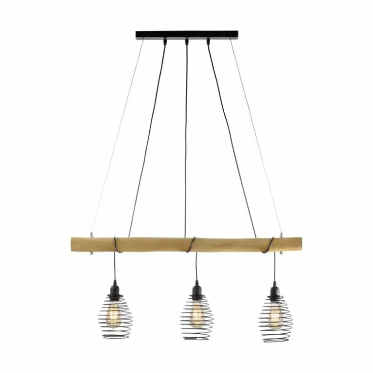 Suspension Leuchten-Direkt SPRING Écru, Noir, 3 lumières
