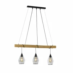 Suspension Leuchten-Direkt SPRING Écru, Noir, 3 lumières