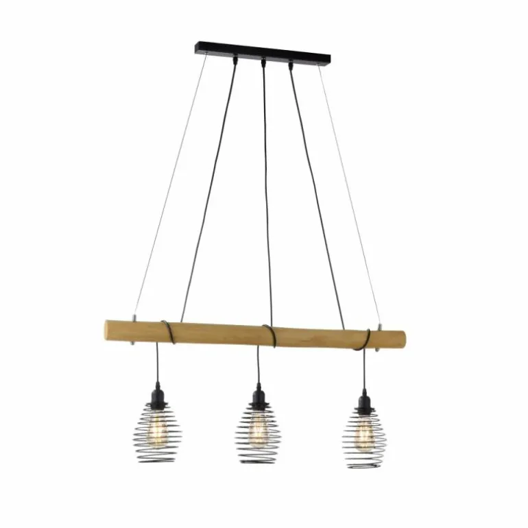 Suspension Leuchten-Direkt SPRING Écru, Noir, 3 lumières