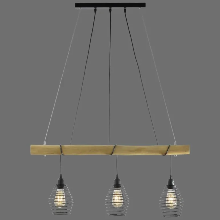 Suspension Leuchten-Direkt SPRING Écru, Noir, 3 lumières