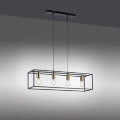 Suspension Leuchten-Direkt FABIO Noir, 4 lumières