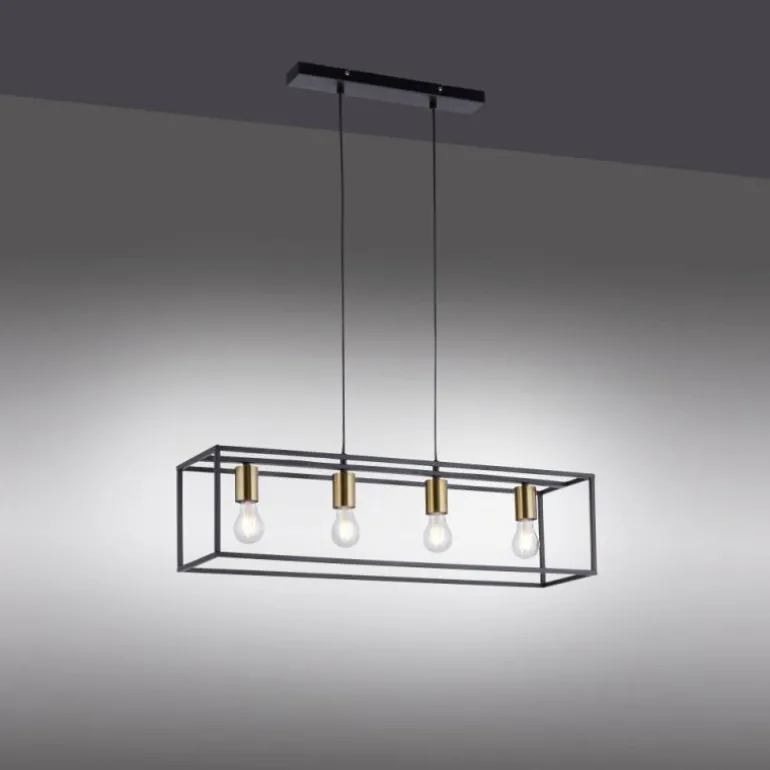 Suspension Leuchten-Direkt FABIO Noir, 4 lumières