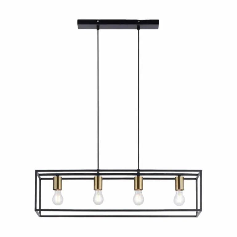 Suspension Leuchten-Direkt FABIO Noir, 4 lumières