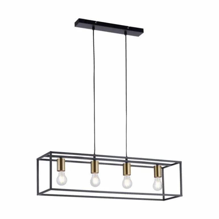Suspension Leuchten-Direkt FABIO Noir, 4 lumières
