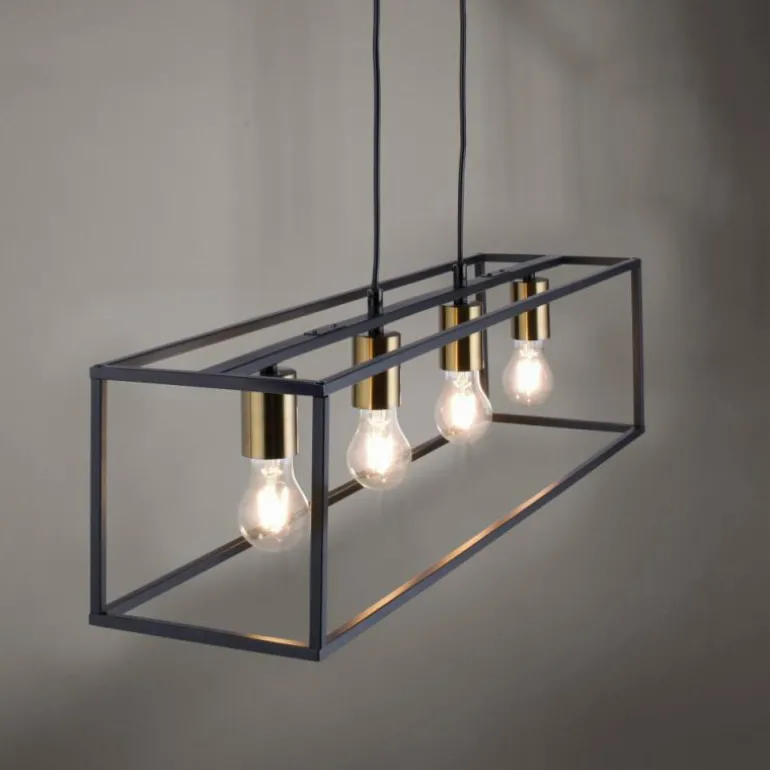 Suspension Leuchten-Direkt FABIO Noir, 4 lumières