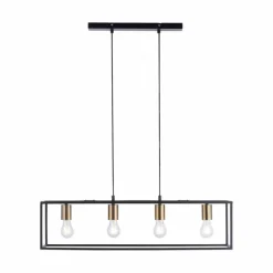 Suspension Leuchten-Direkt FABIO Noir, 4 lumières