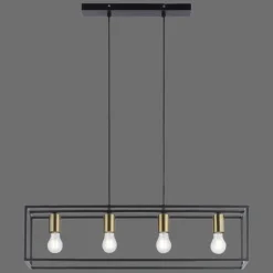 Suspension Leuchten-Direkt FABIO Noir, 4 lumières