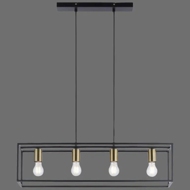 Suspension Leuchten-Direkt FABIO Noir, 4 lumières