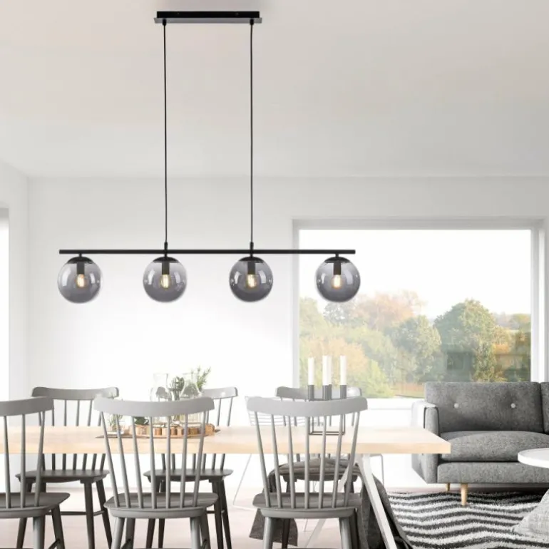 Suspension Leuchten-Direkt BIG WIDOW Noir, 4 lumières