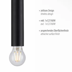 Suspension Leuchten-Direkt BRUNA Noir, 1 lumière