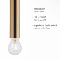 Suspension Leuchten-Direkt BRUNA Laiton, 1 lumière