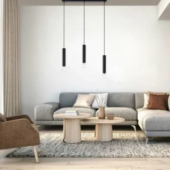 Suspension Leuchten-Direkt BRUNA Noir, 3 lumières