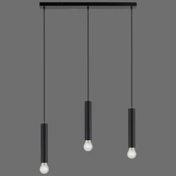 Suspension Leuchten-Direkt BRUNA Noir, 3 lumières