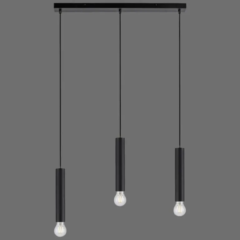 Suspension Leuchten-Direkt BRUNA Noir, 3 lumières