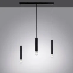 Suspension Leuchten-Direkt BRUNA Noir, 3 lumières