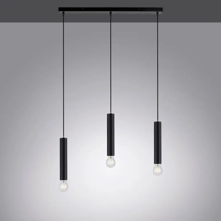 Suspension Leuchten-Direkt BRUNA Noir, 3 lumières