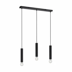 Suspension Leuchten-Direkt BRUNA Noir, 3 lumières