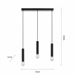 Suspension Leuchten-Direkt BRUNA Noir, 3 lumières