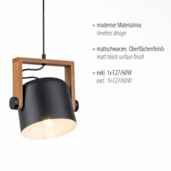 Suspension Leuchten-Direkt CUP Noir, 1 lumière