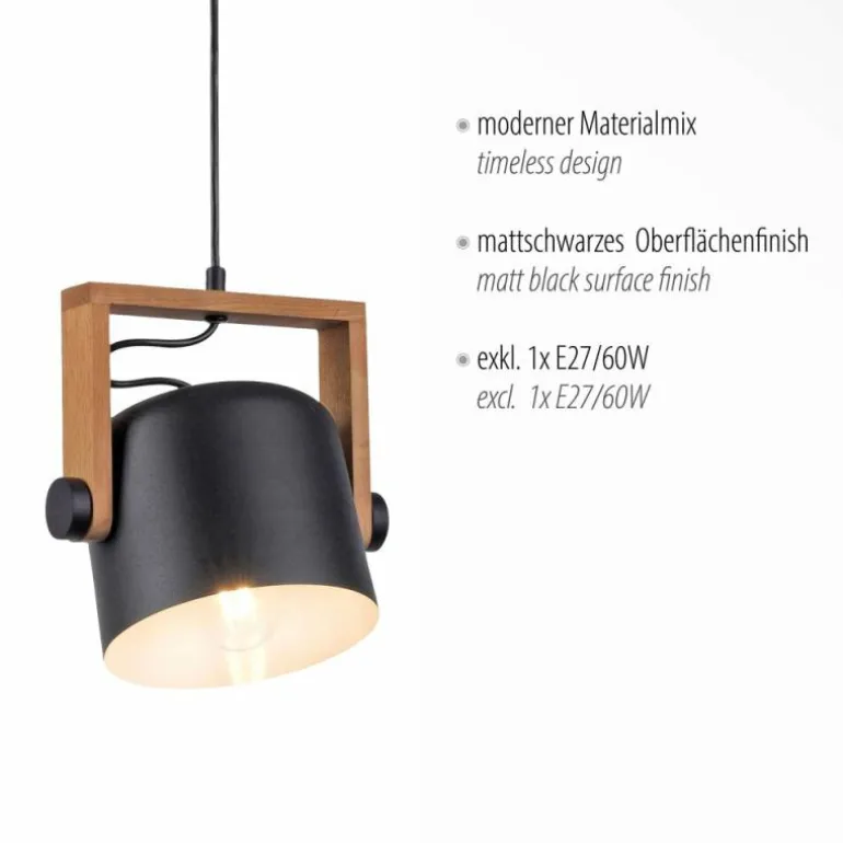 Suspension Leuchten-Direkt CUP Noir, 1 lumière