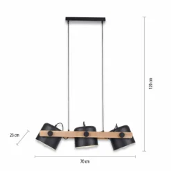 Suspension Leuchten-Direkt CUP Noir, 3 lumières