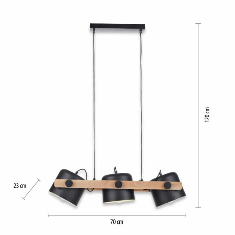 Suspension Leuchten-Direkt CUP Noir, 3 lumières