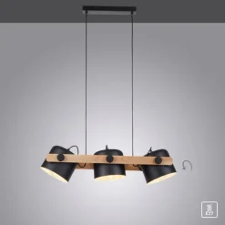 Suspension Leuchten-Direkt CUP Noir, 3 lumières