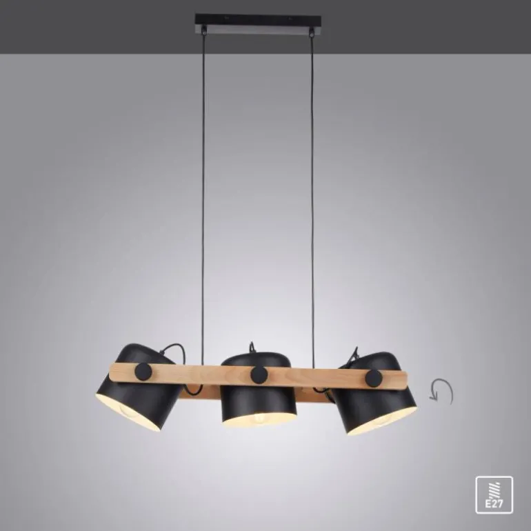 Suspension Leuchten-Direkt CUP Noir, 3 lumières