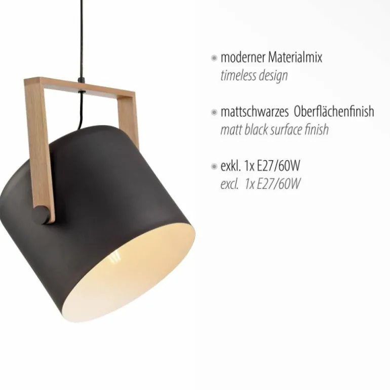 Suspension Leuchten-Direkt CUP Noir, 1 lumière