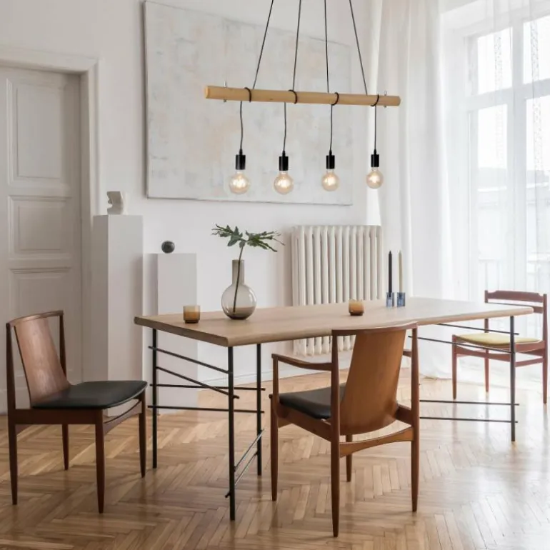 Suspension Leuchten-Direkt TERO LED Écru, Noir, 4 lumières