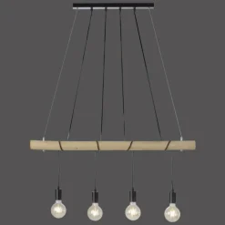 Suspension Leuchten-Direkt TERO LED Écru, Noir, 4 lumières