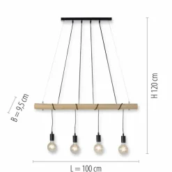 Suspension Leuchten-Direkt TERO LED Écru, Noir, 4 lumières