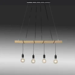 Suspension Leuchten-Direkt TERO LED Écru, Noir, 4 lumières