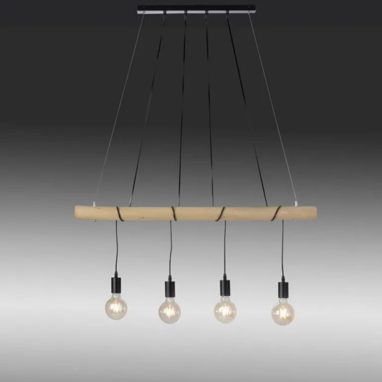 Suspension Leuchten-Direkt TERO LED Écru, Noir, 4 lumières