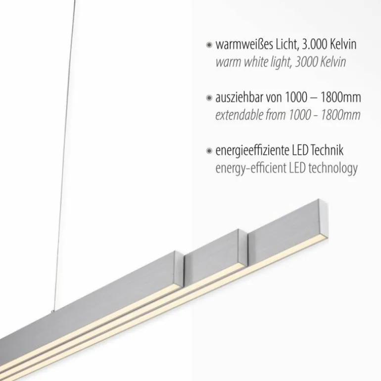 Suspension Leuchten-Direkt LUZI LED Argenté, 3 lumières