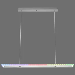 Suspension Leuchten-Direkt FELIX60 LED Acier brossé, 2 lumières, Télécommandes, Changeur de couleurs