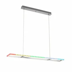 Suspension Leuchten-Direkt FELIX60 LED Acier brossé, 2 lumières, Télécommandes, Changeur de couleurs