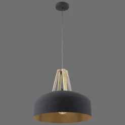 Suspension Leuchten-Direkt HAREA Écru, Noir, 1 lumière