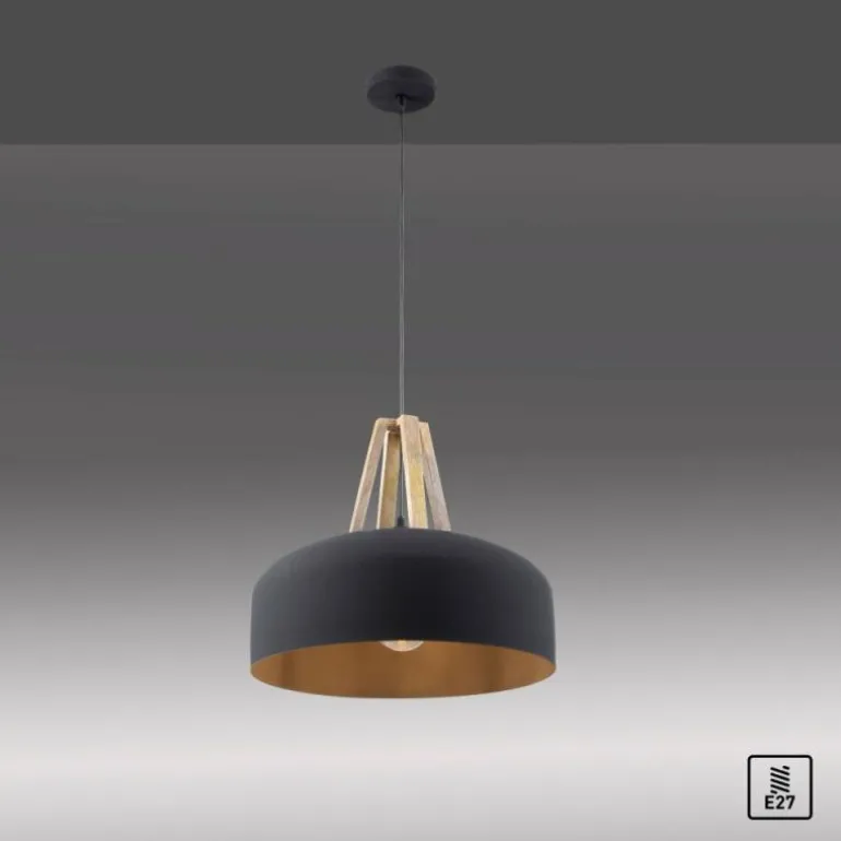 Suspension Leuchten-Direkt HAREA Écru, Noir, 1 lumière