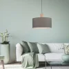 Suspension Leuchten-Direkt LINEN Écru, Noir, 1 lumière