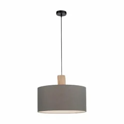 Suspension Leuchten-Direkt LINEN Écru, Noir, 1 lumière