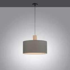 Suspension Leuchten-Direkt LINEN Écru, Noir, 1 lumière