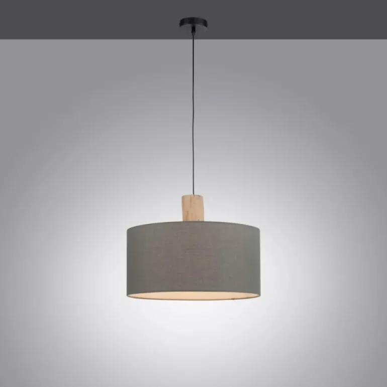 Suspension Leuchten-Direkt LINEN Écru, Noir, 1 lumière
