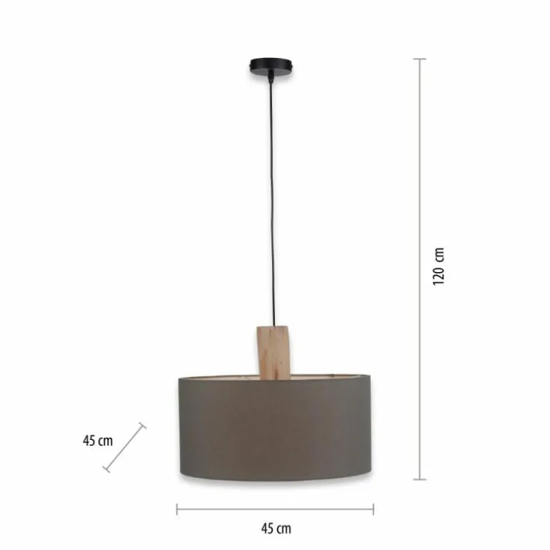 Suspension Leuchten-Direkt LINEN Écru, Noir, 1 lumière