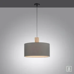Suspension Leuchten-Direkt LINEN Écru, Noir, 1 lumière