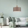 Suspension Leuchten-Direkt LINEN Écru, Noir, 1 lumière
